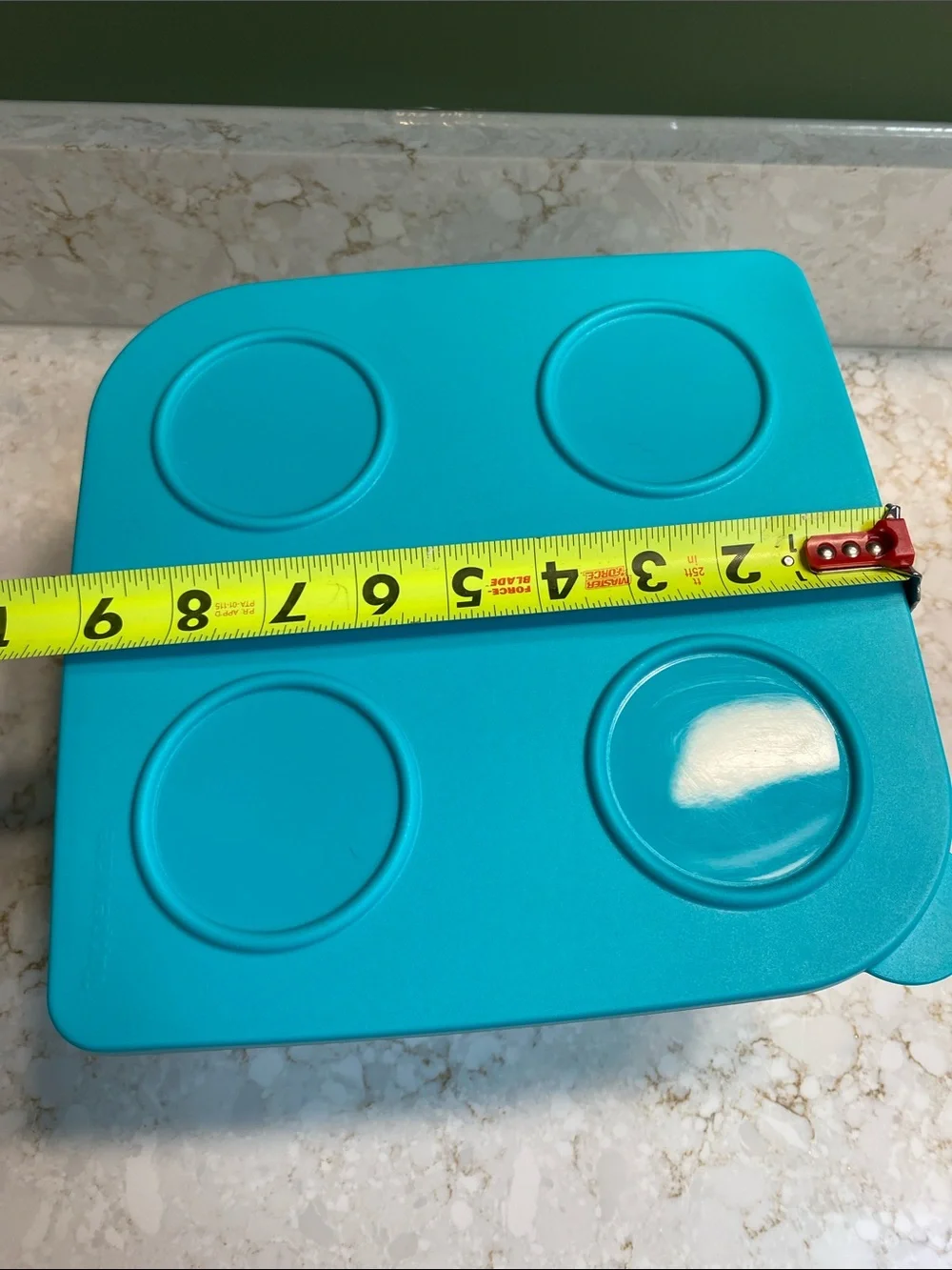 Tupperware Clear Container with Bright Teal Lid